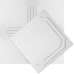 1001 Natural Polystyrene Ceiling Tiles 8pk 500x500mm 2m2