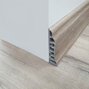 Moderna 95mm x 2.5m PVC Skirting Ash Grey