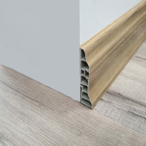 Moderna 95mm x 2.5m PVC Skirting Cappuccino