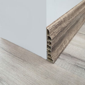 Moderna 95mm x 2.5m PVC Skirting Chocolate Fleck