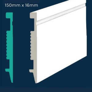 S152 Shadowline Polymer Skirting – 2.7m x 150mm