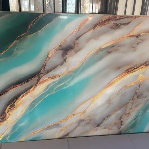 UV Marble Sheet - 2.4mx1.22x2mm - DY090 White Ocean Breeze